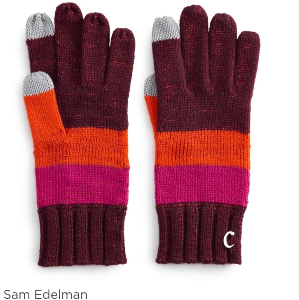 SALE! CIRCUS BY SAM EDELMAN SPARKLE STRIPE GLOVES.